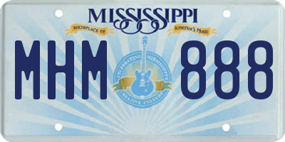 MS license plate MHM888
