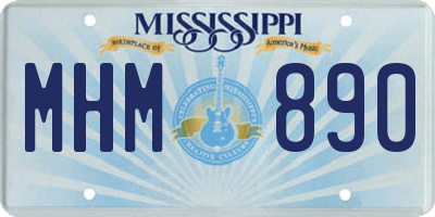 MS license plate MHM890