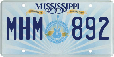 MS license plate MHM892