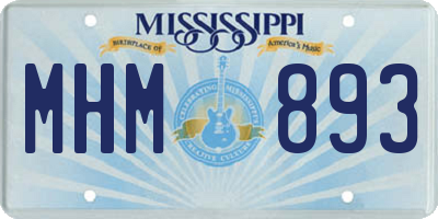MS license plate MHM893