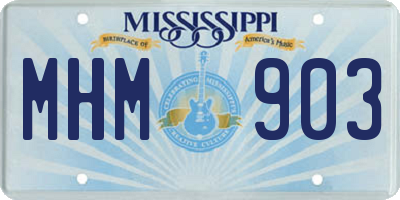 MS license plate MHM903