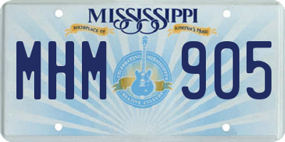MS license plate MHM905
