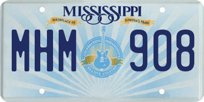MS license plate MHM908