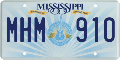 MS license plate MHM910