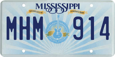MS license plate MHM914