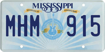 MS license plate MHM915