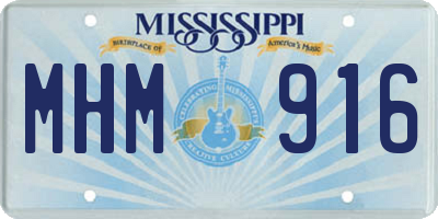 MS license plate MHM916