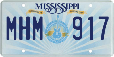 MS license plate MHM917