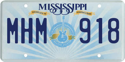 MS license plate MHM918