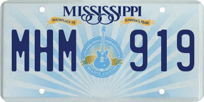 MS license plate MHM919