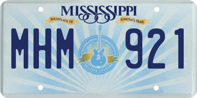 MS license plate MHM921