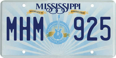 MS license plate MHM925