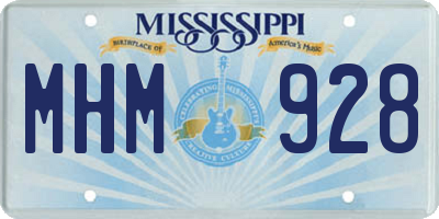 MS license plate MHM928