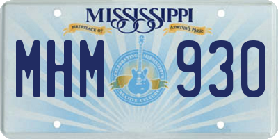 MS license plate MHM930