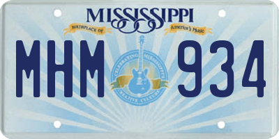 MS license plate MHM934
