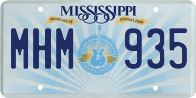 MS license plate MHM935