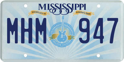 MS license plate MHM947