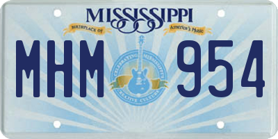 MS license plate MHM954