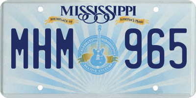 MS license plate MHM965