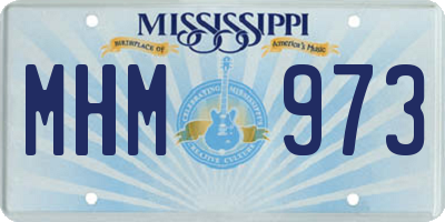 MS license plate MHM973