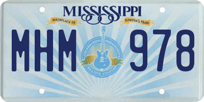MS license plate MHM978