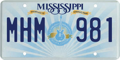 MS license plate MHM981