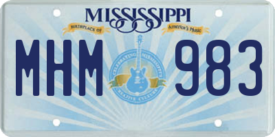 MS license plate MHM983
