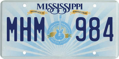MS license plate MHM984