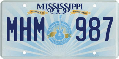 MS license plate MHM987