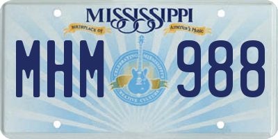 MS license plate MHM988