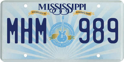 MS license plate MHM989