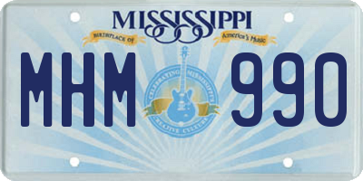 MS license plate MHM990