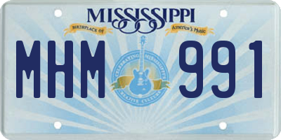 MS license plate MHM991