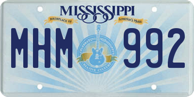 MS license plate MHM992
