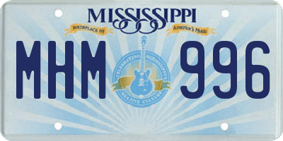 MS license plate MHM996