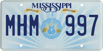 MS license plate MHM997