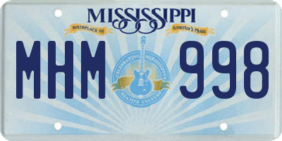 MS license plate MHM998