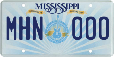 MS license plate MHN000