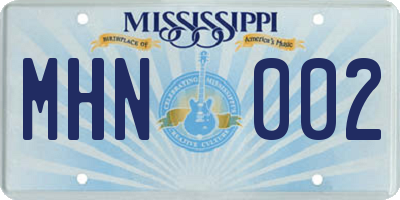 MS license plate MHN002
