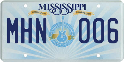 MS license plate MHN006
