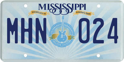 MS license plate MHN024
