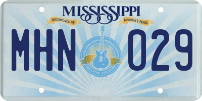 MS license plate MHN029