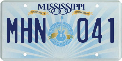 MS license plate MHN041