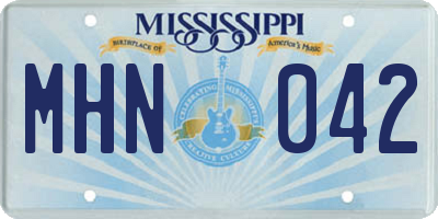 MS license plate MHN042