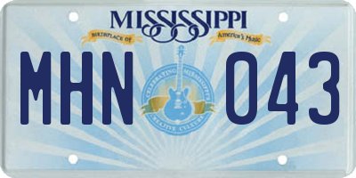 MS license plate MHN043