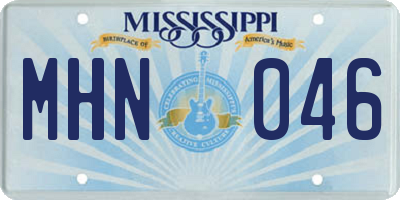 MS license plate MHN046