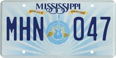 MS license plate MHN047