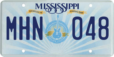MS license plate MHN048