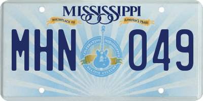 MS license plate MHN049