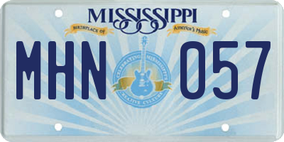 MS license plate MHN057